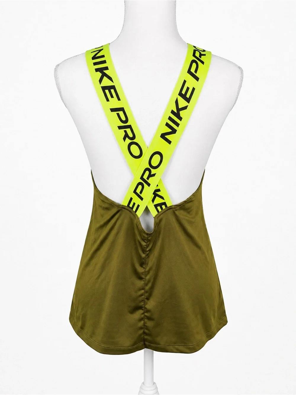 Nike Pro Intertwist Dri-FIT Elastika Training Tank Top In Moss Green/Volt Yellow
